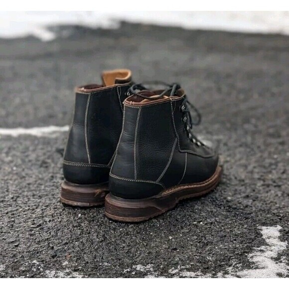 Vintage Swiss Size 9.5 RAICHLE Black Leather Telemark Ski Boots Gorpcore main image 9